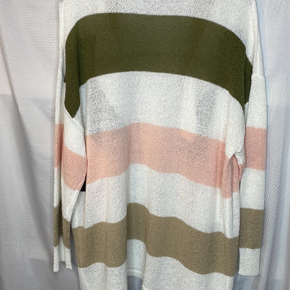 NWT 2X Ella Rafaella open Front Cardigan Sweater 3/4 Sleeve Multicolored - Picture 11 of 15